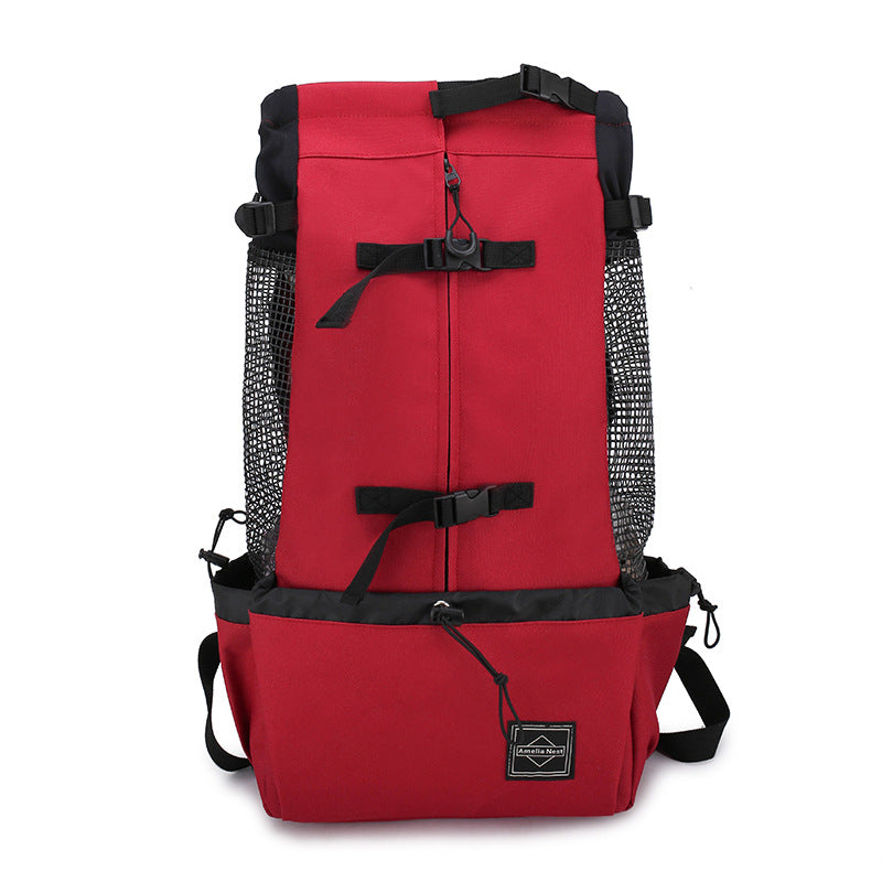 Double-Shoulder Portable Dog Carrier Backpack for Outdoor Travel Trips