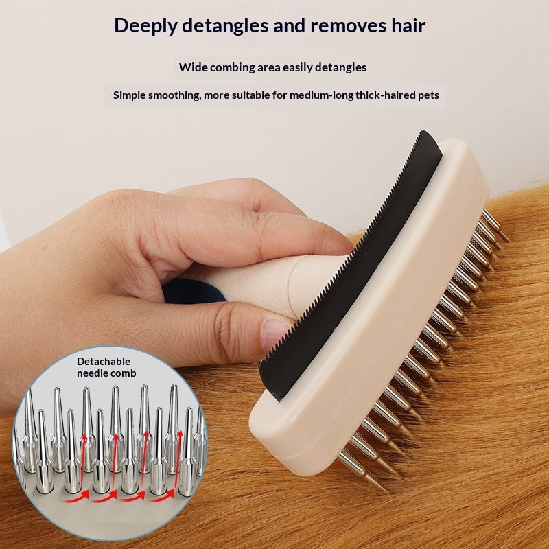 Pet Grooming Brush for Hair Removal and Fur Detangling