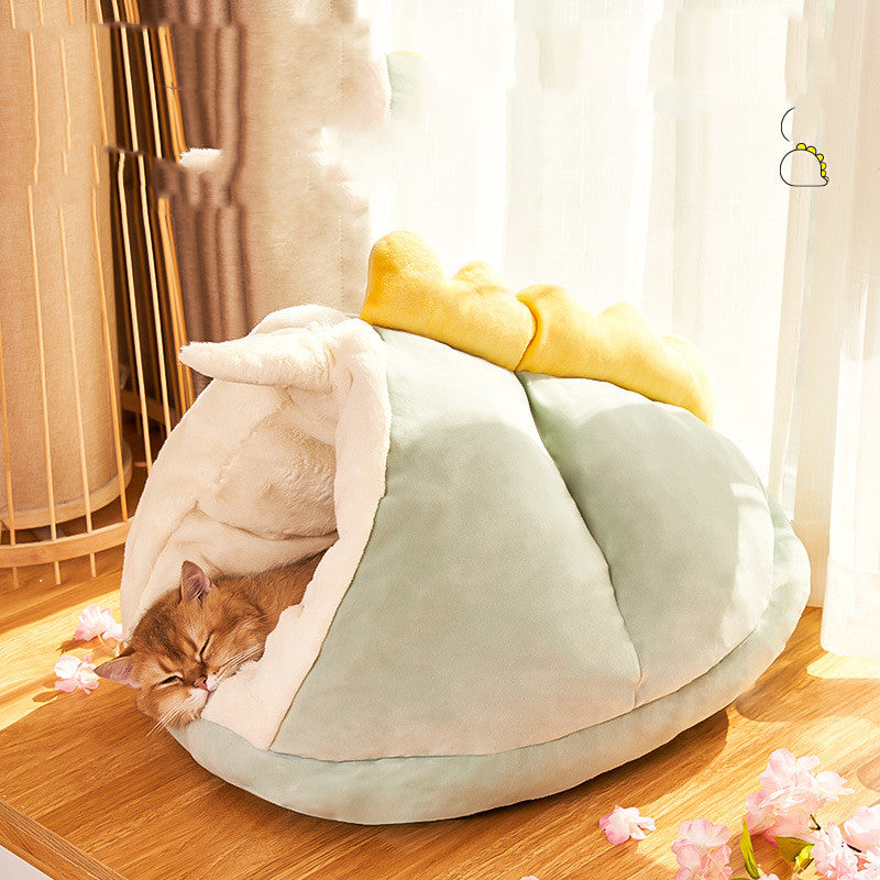 Winter Cat & Small Pet Bed with Cushion