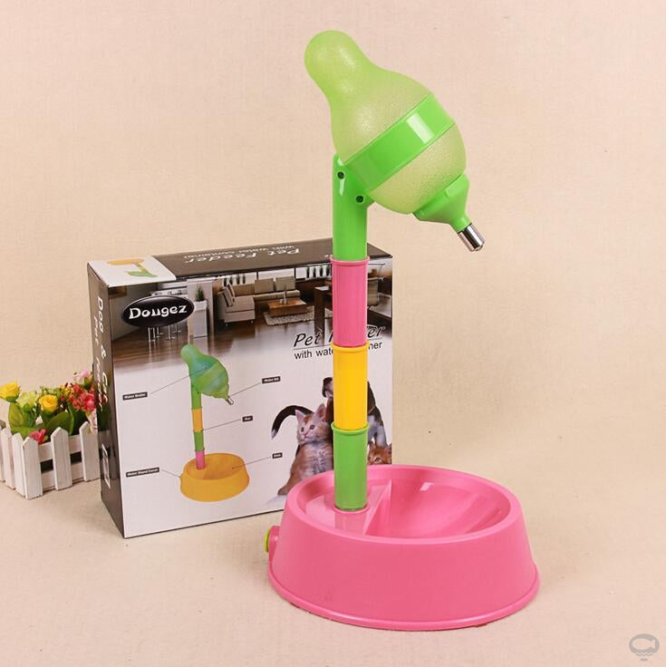 Automatic Adjustable Height Pet Water Dispenser & Feeder Bowl