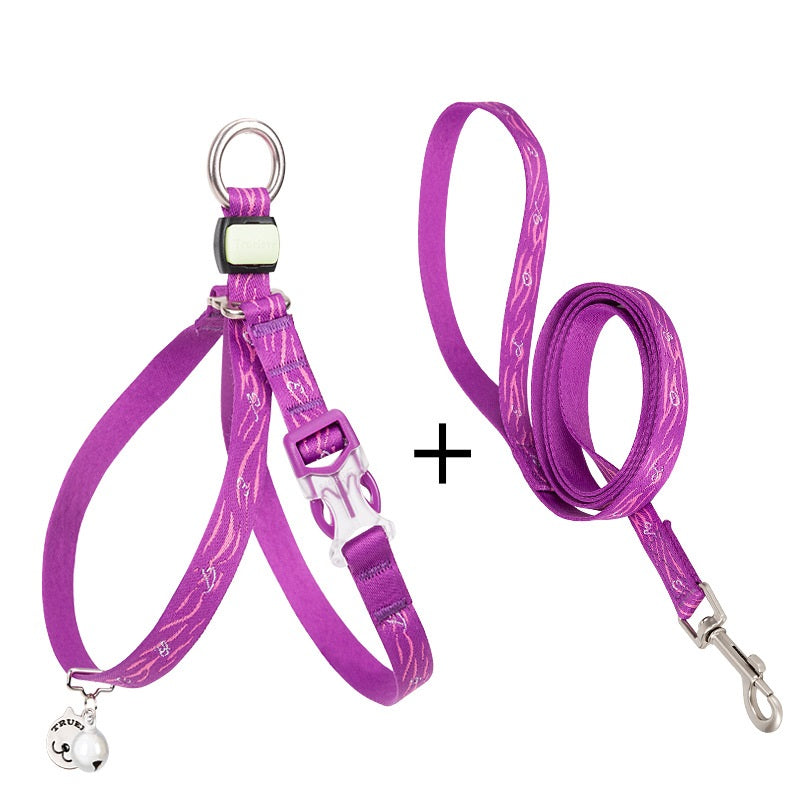 Chest Strap Harness with Bell and Leash for Small Dogs and Cats