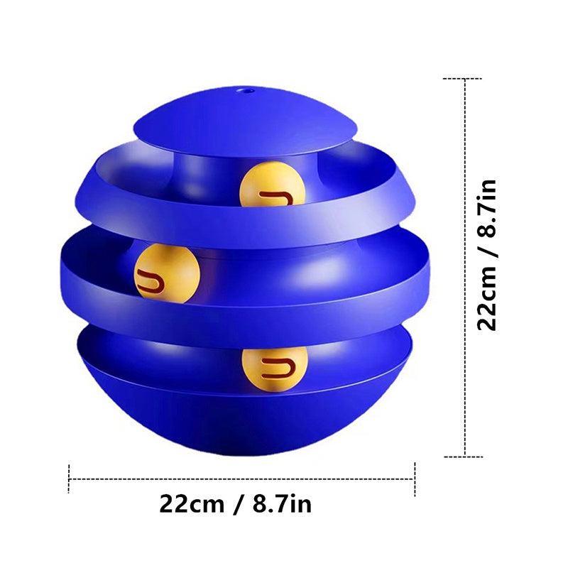 3-Layer Interactive Cat Tower with Turntable and Balls