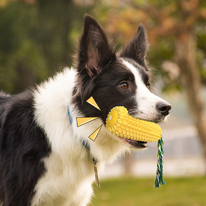 Corn-Shaped Bite-Resistant Squeaky Dog Toy