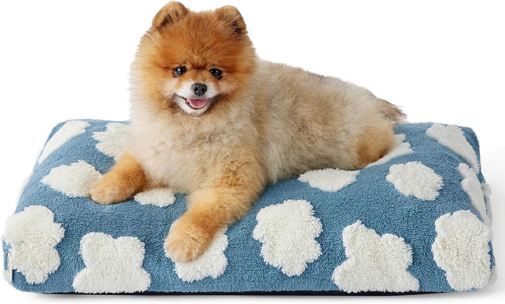 Large Shredded Foam Dog Bed with Removable Cover, Anti-Slip