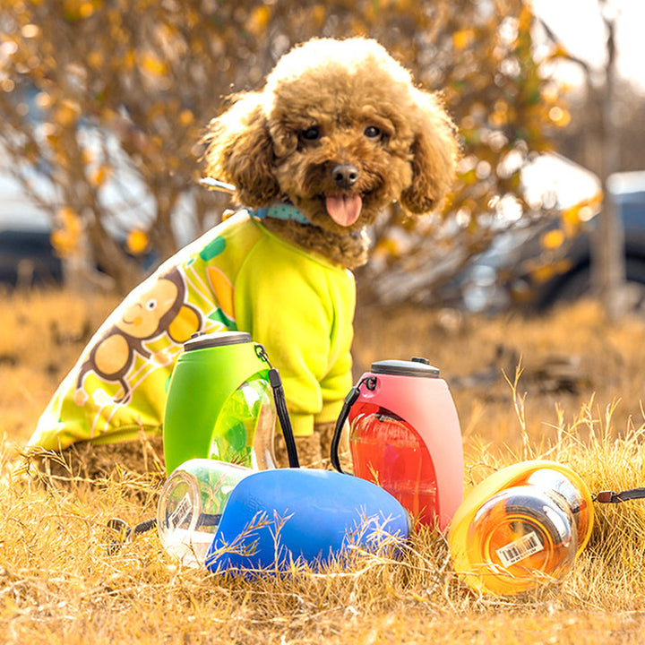 Portable Pet Water Bottle with Bowl for Cats & Dogs