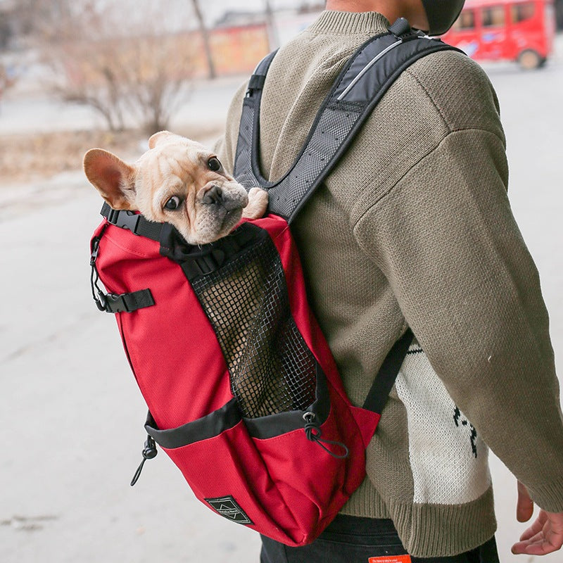 Double-Shoulder Portable Dog Carrier Backpack for Outdoor Travel Trips