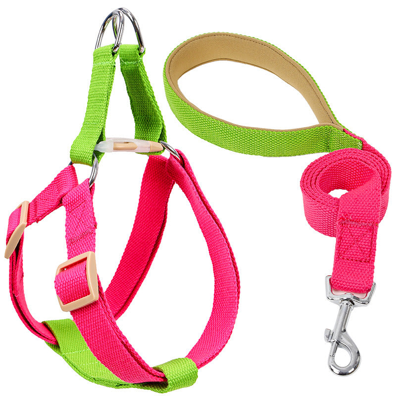 Vest-Style Dog Leash with Colorful Drawstring for Safe Walking