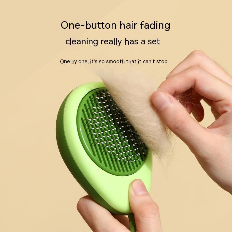 Avocado-Shaped Cat and Dog Hair Remover Brush with Stainless Steel Needles