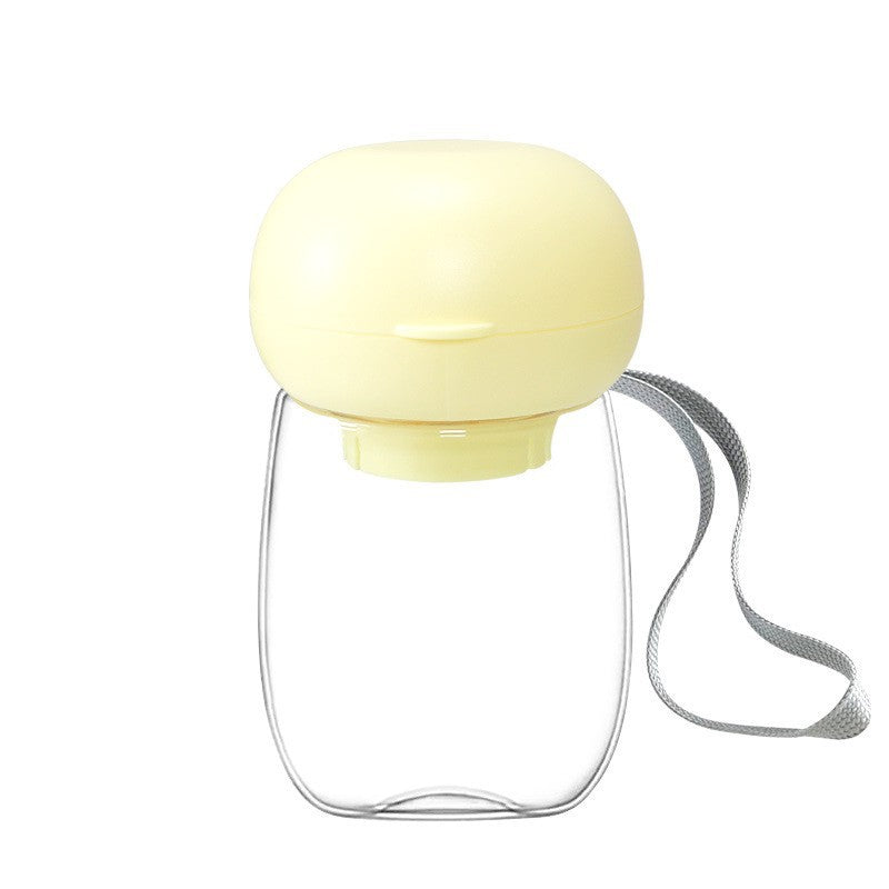 Portable Pet Water Bottle with Bowl and Lanyard for Cats & Dogs