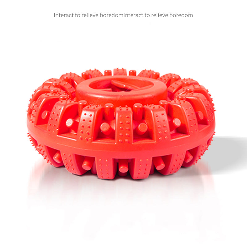 Red Rubber Bite-Resistant Dog Food Toy