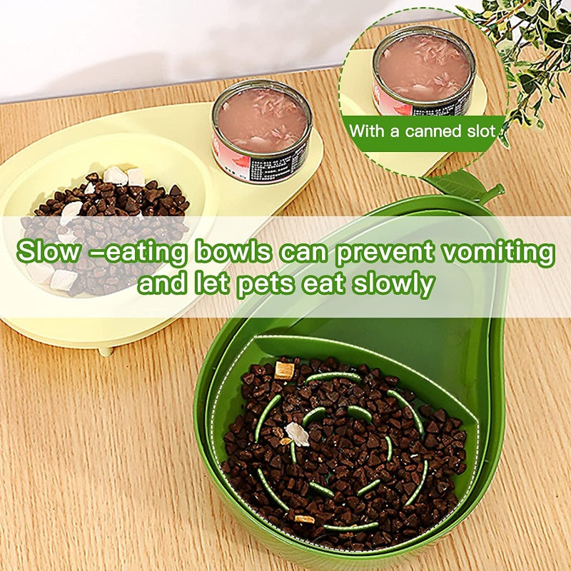 Avocado-Shaped Automatic Water & Slow Feeder for Small Pets