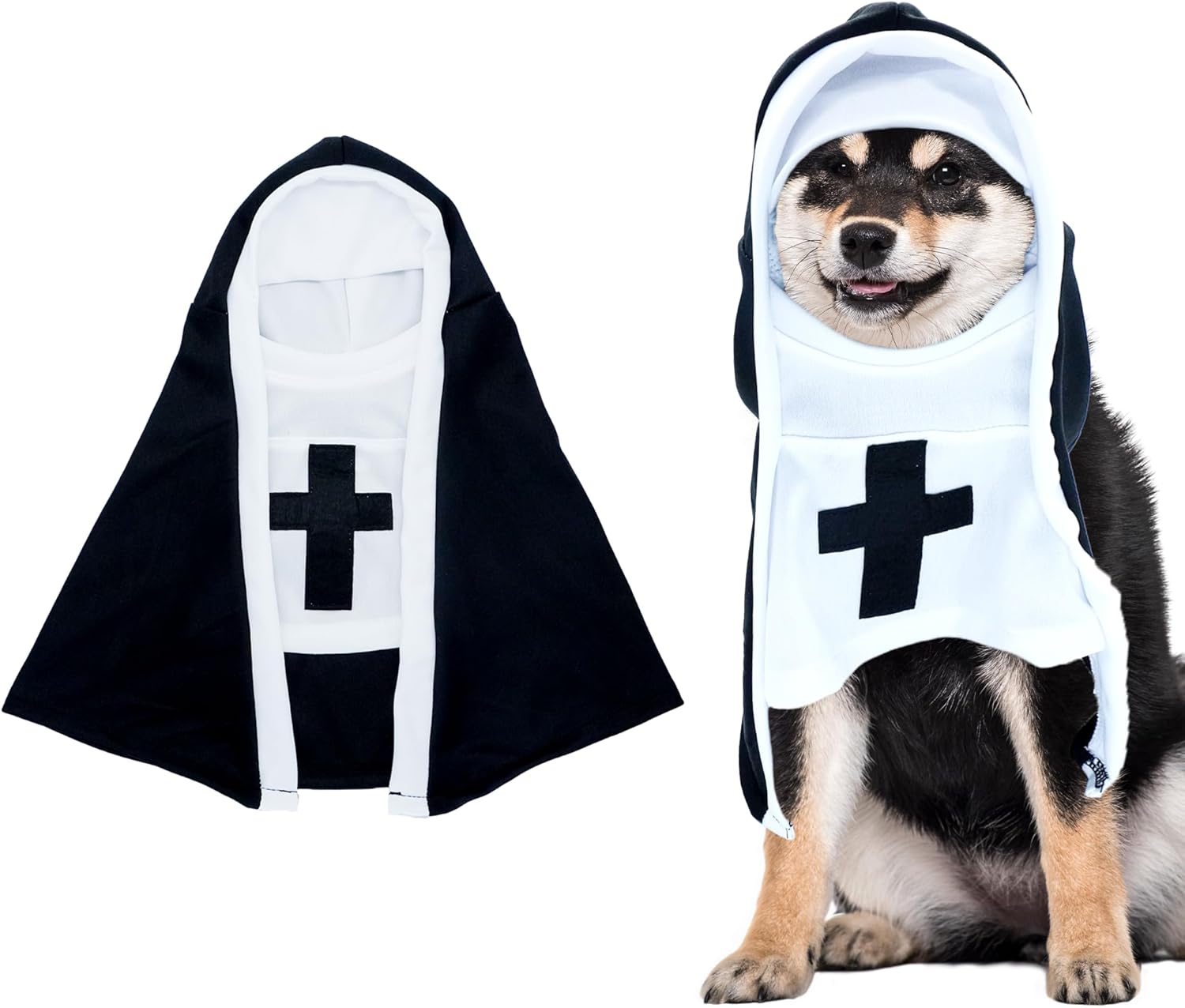 Halloween Cosplay Dog Costume for Small Medium Dogs Black White Cloak