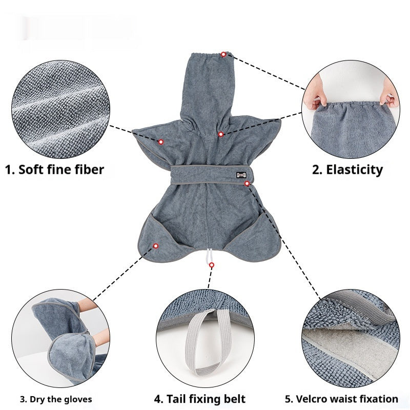 Quick-Dry Absorbent Pet Bath Towel for Dogs