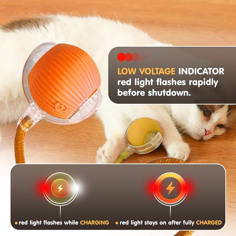 Automatic Interactive Rolling Cat Ball Toy with Rechargeable Sensor