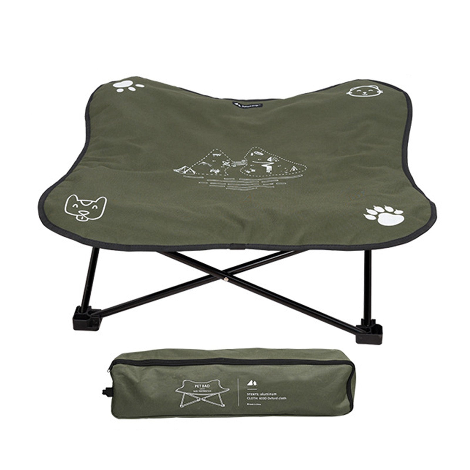 Outdoor Foldable Pet Bed with Detachable Washable Cover