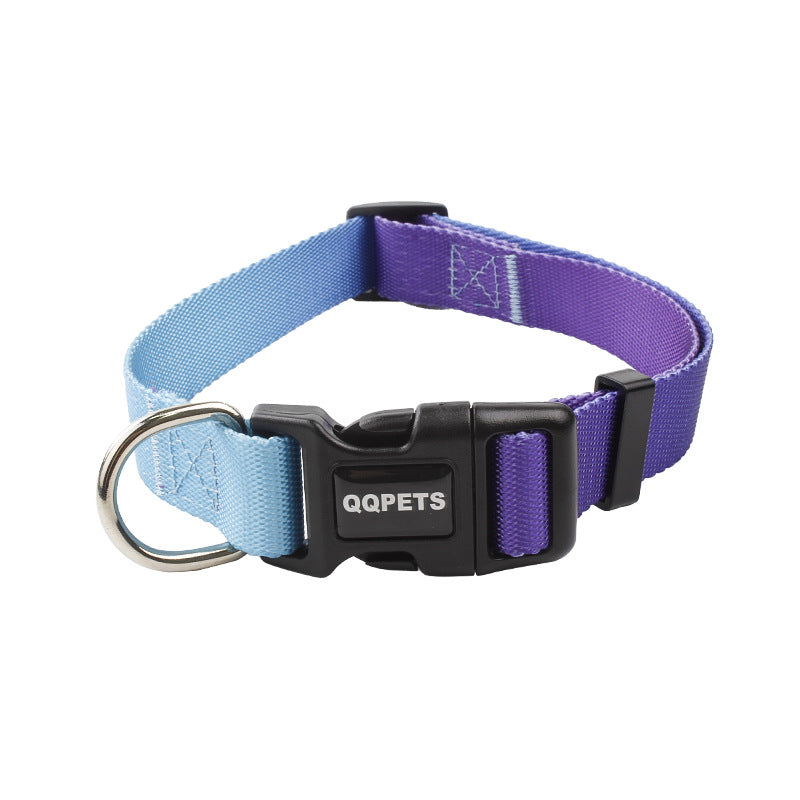 Gradient Solid Color Collar and Leash Set for Dogs