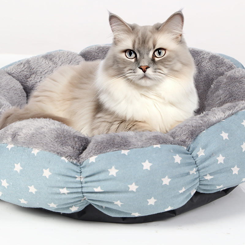 Round Calming Donut Bed for Cats & Small Dogs