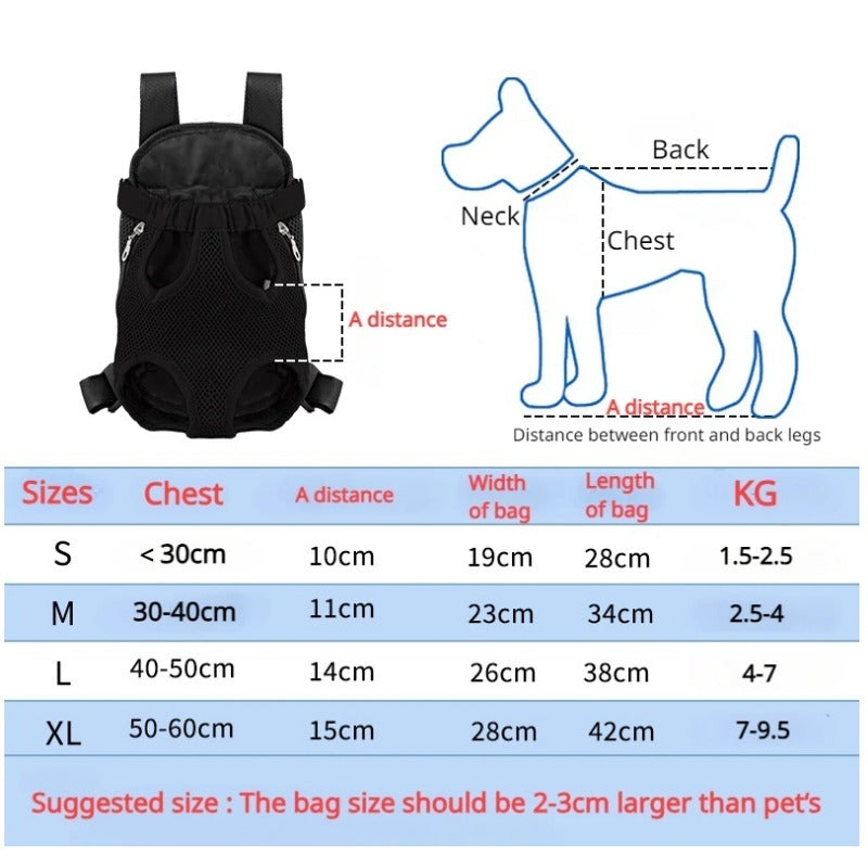 Breathable Adjustable Dog Carrier Backpack for Small Dogs Hiking Travel