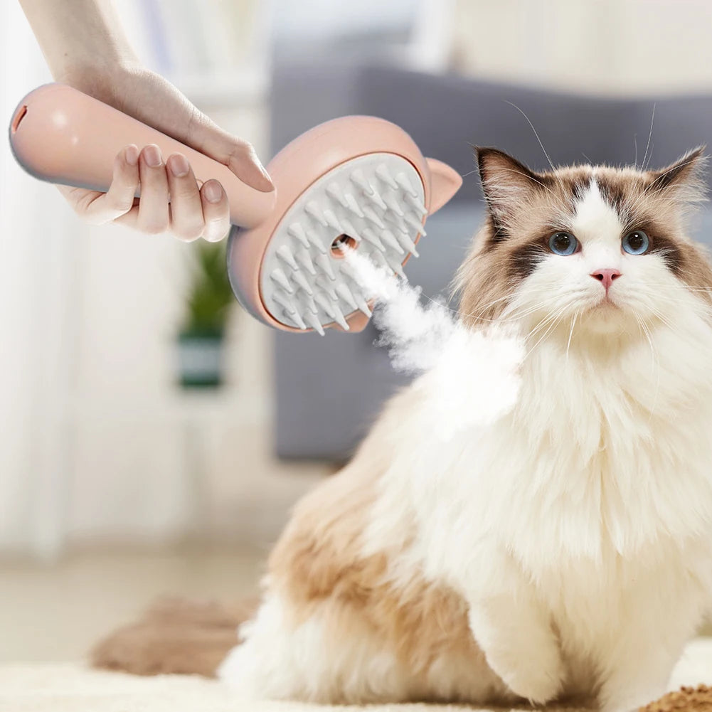 Rechargeable Mist Cat Grooming Brush Self Cleaning Slicker for Pets