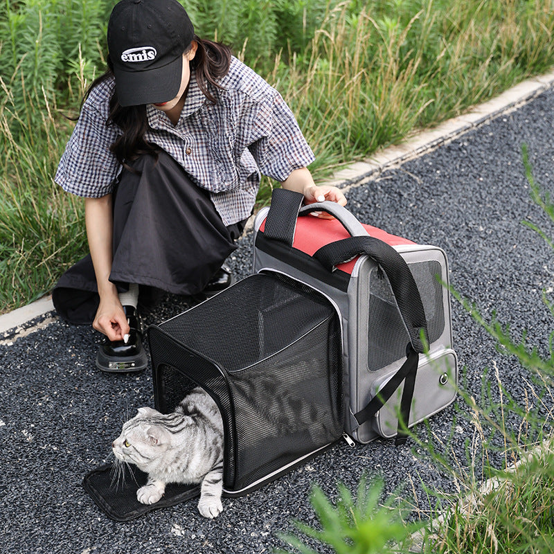 Expandable Large-Capacity Portable Pet Diaper Backpack for Travel