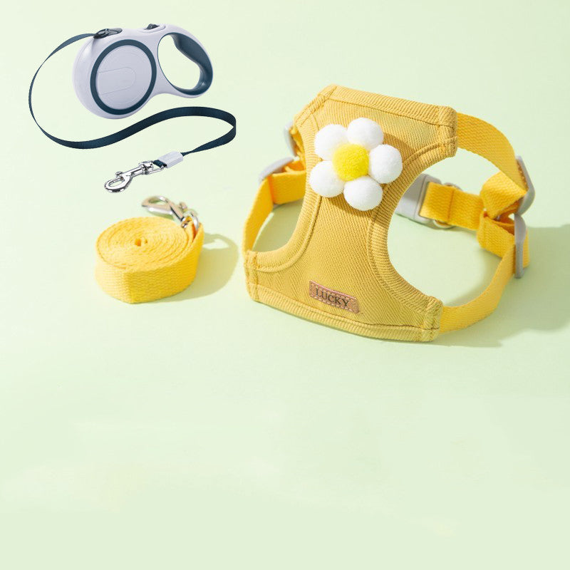 Anti-Breakaway Undershirt-Style Cat Chest Harness with Leash