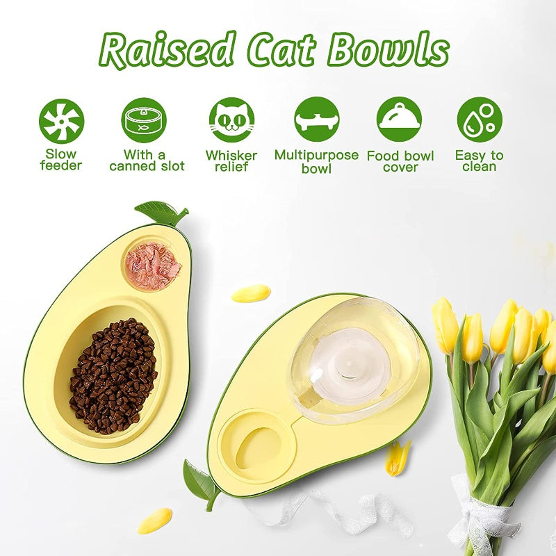 Avocado-Shaped Automatic Water & Slow Feeder for Small Pets