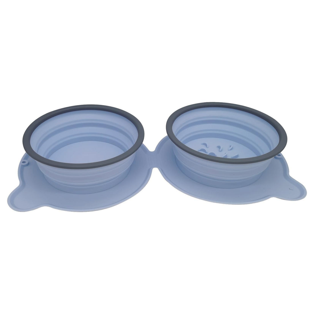 Portable Foldable Silicone Double Pet Bowl, Non-Slip for Travel