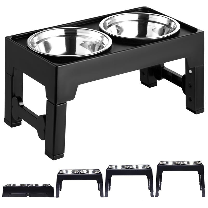 Adjustable Elevated Dog Feeding Bowl with Neck Protection