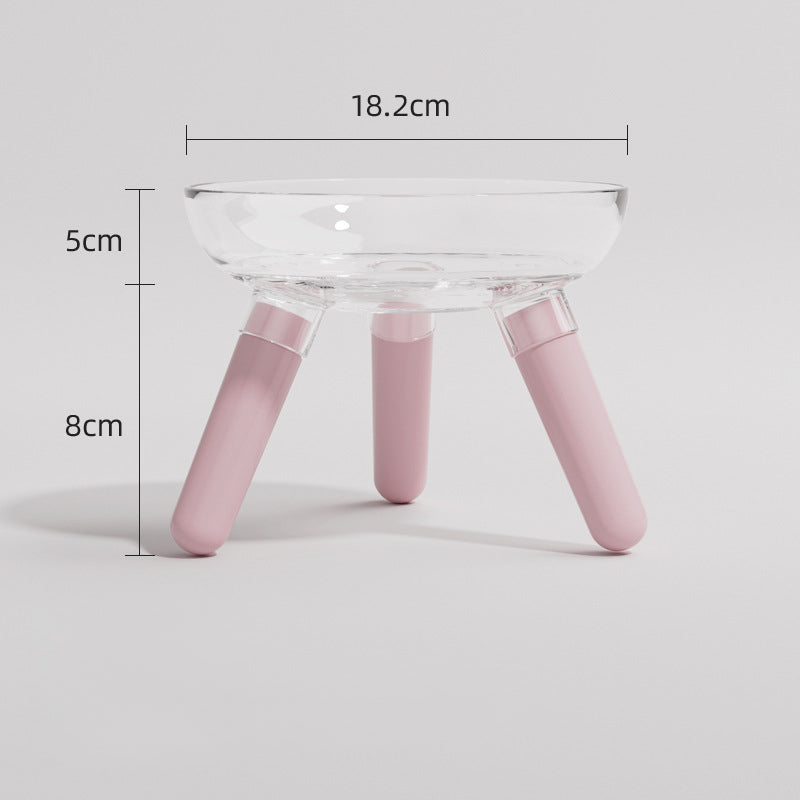 Transparent Anti-Knock Glass Pet Bowl for Cats & Dogs