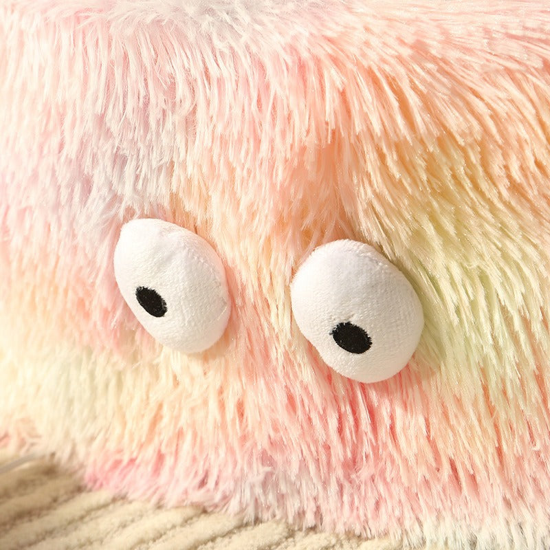 Warm Round Cat & Dog Bed with Cute Eye Monster Design