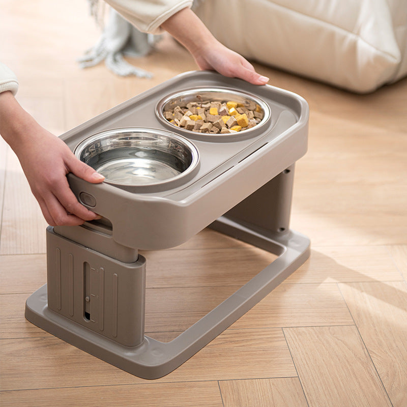 Adjustable Stainless Steel Pet Feeding Bowl Set