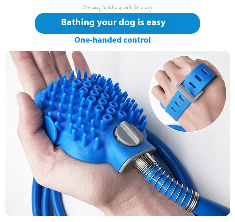Handheld Pet Bathing Gloves with Silicone Massage Nozzle for Dogs