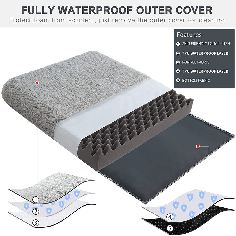 Plush Square Pet Sofa Bed with Memory Foam for Deep Sleep