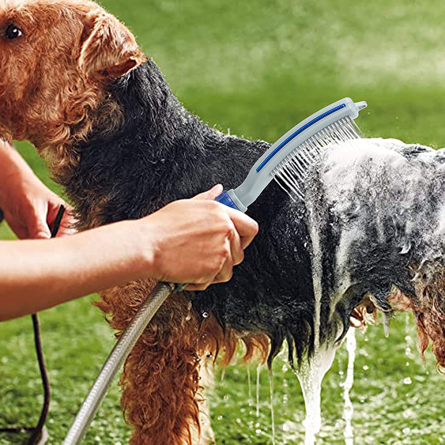 Pet Shower Bath Brush with Hose Attachment