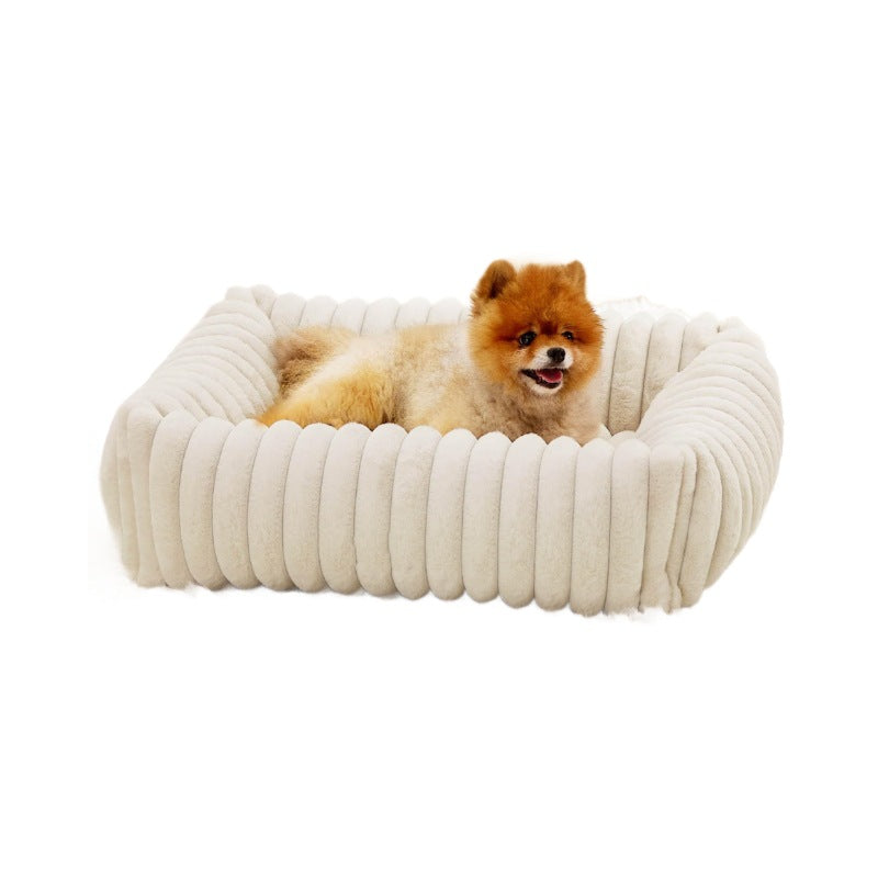 All-Season Warm Plush Pet Bed for Cats & Dogs