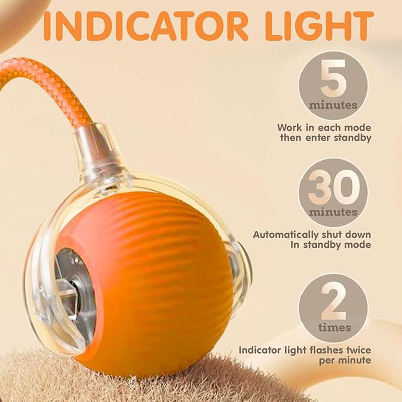 Automatic Interactive Rolling Cat Ball Toy with Rechargeable Sensor