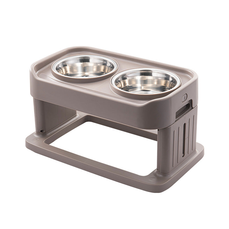 Adjustable Stainless Steel Pet Feeding Bowl Set