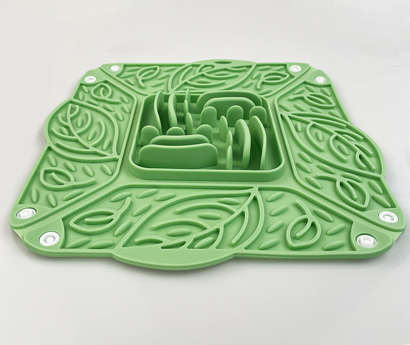 Foldable Silicone Slow Feeding Mat & Multi-Functional Pet Bowl