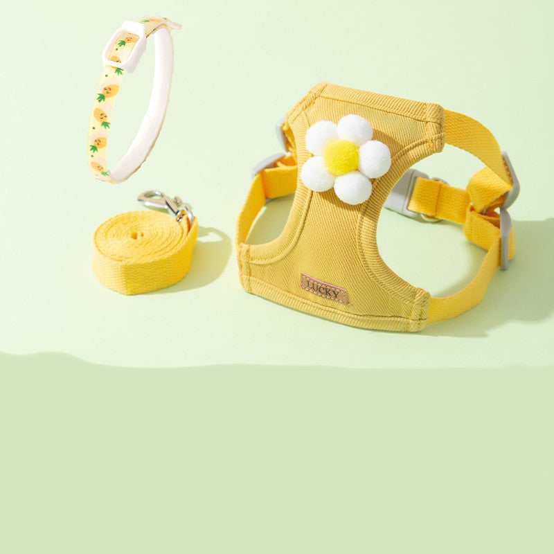 Anti-Breakaway Undershirt-Style Cat Chest Harness with Leash