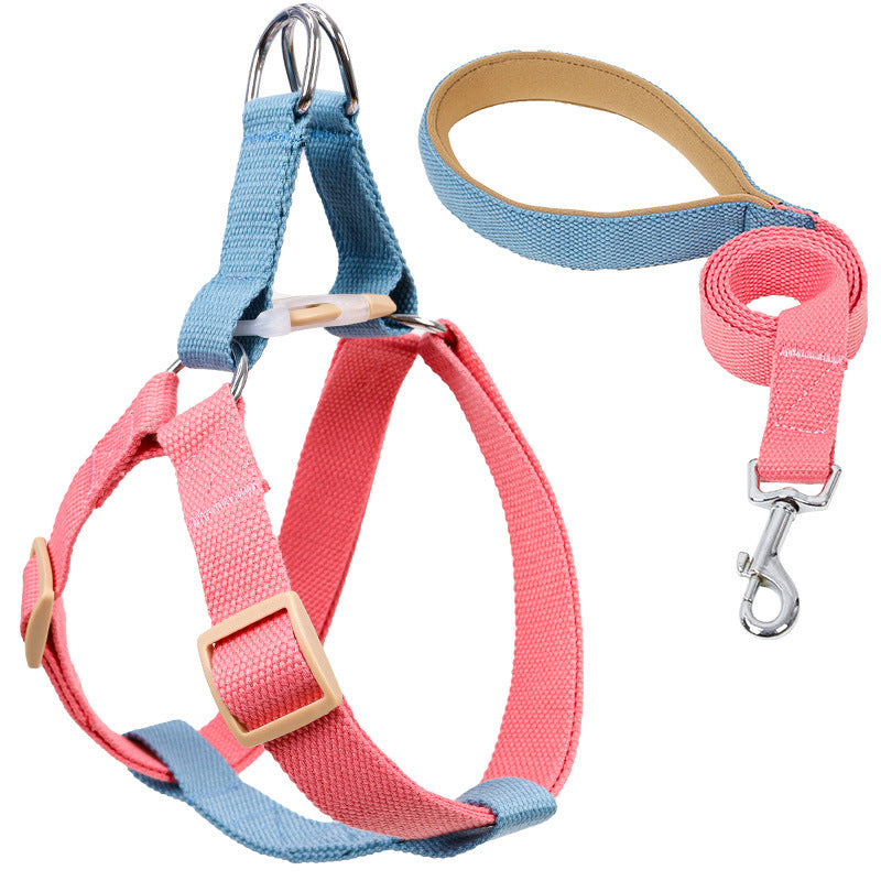 Vest-Style Dog Leash with Colorful Drawstring for Safe Walking