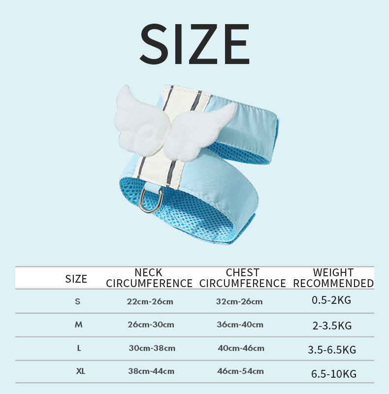Adjustable Angel Wings Cat Harness and Leash Set, Breathable Comfortable Escape-Proof Design