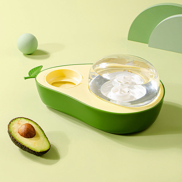 Avocado-Shaped Automatic Water & Slow Feeder for Small Pets