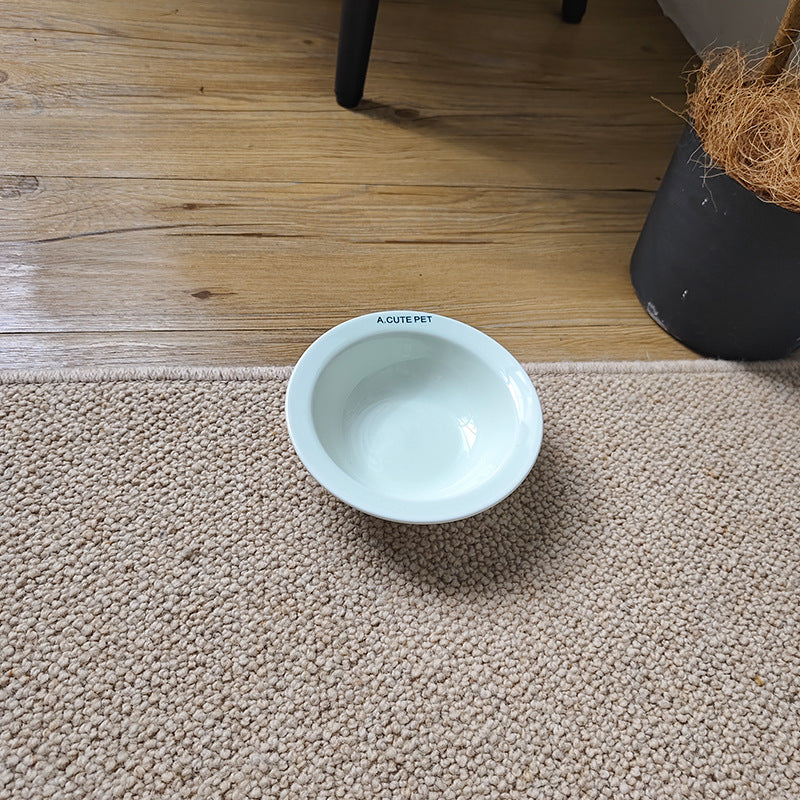 High-Leg Anti-Tip Ceramic Double Bowl for Cats & Dogs