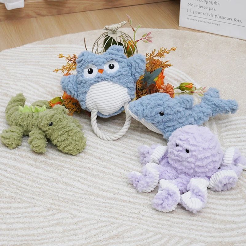 Plush Animal-Shaped Bite-Resistant Squeaky Dog Toy
