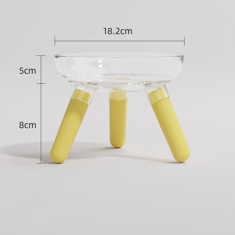 Transparent Anti-Knock Glass Pet Bowl for Cats & Dogs