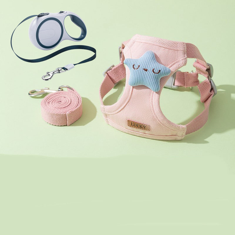 Anti-Breakaway Undershirt-Style Cat Chest Harness with Leash