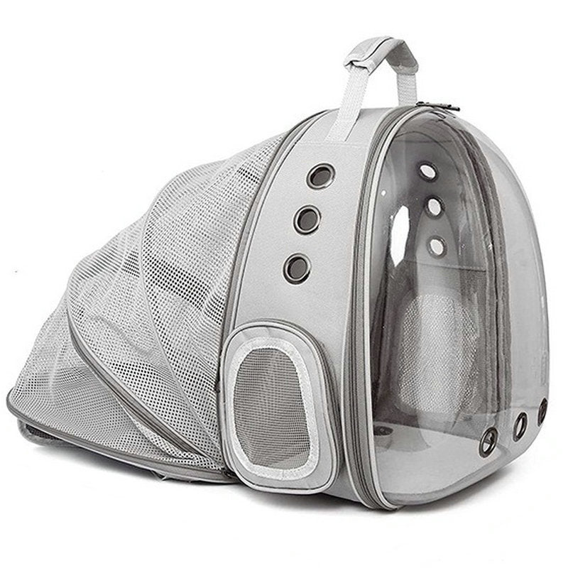 Rear-Expandable Transparent Mesh Backpack for Cats and Small Dogs