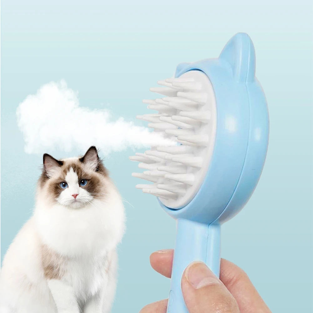Rechargeable Mist Cat Grooming Brush Self Cleaning Slicker for Pets