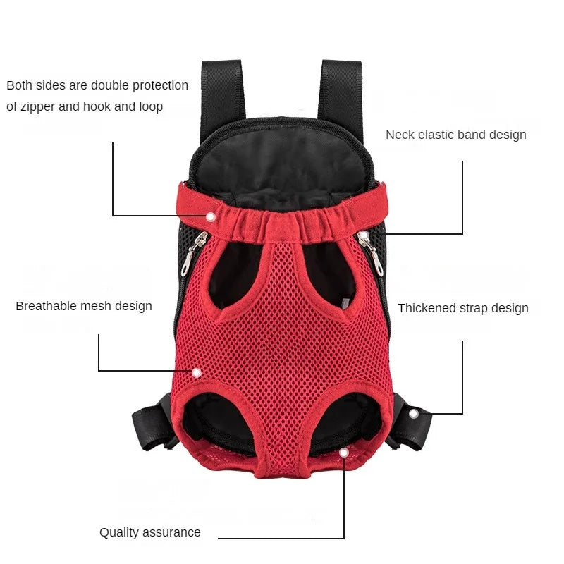 Breathable Adjustable Dog Carrier Backpack for Small Dogs Hiking Travel