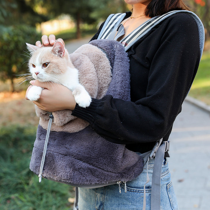Plush Fashionable Portable Chest Backpack for Pets